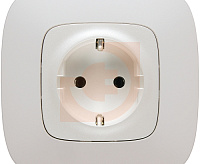 Valena ALLURE Розетка 1-ная с/з и шторками c лиц панелью бел 753724