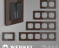 Веркель Рамка на 1 пост (мокко/стекло) WL01-Frame-01 сн/пр