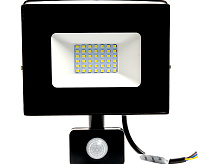 Прожектор светодиодный с датчиком движения 50W 6400K черный IP44 LL-908