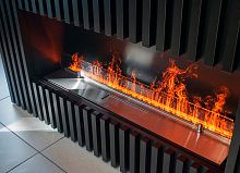 Электрический очаг Schones Feuer 3D FireLine 600 стальной + синий цвет