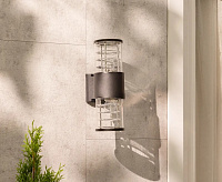 Настенный светильник TECHNO 2xE27 IP65 черный düwi 24392 2