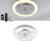 Люстра светодиодная с вентилятором "FAN SIMPL 65W+18W R-APP-480*125-WHITE/WHITE-220-IP20