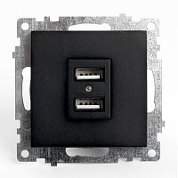 Катрин Розетка USB 2-ая 2.1A черный GLS10-7115-05