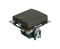 Катрин Розетка 1-ая с/з с крышкой графит GLS16-7112-06