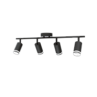 Светильник настенно-потолочный под лампу PCL 0104 4*GU10 BL черный IP20