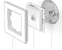 Веркель Розетка TV проходная  (черный матовый) WL08-TV-2W сн/пр