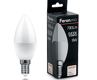Лампа светодиодная&nbsp;&nbsp;9W E14 6400K С37 LB-1309 Свеча (Feron PRO)