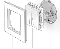 Веркель Выключатель 2-кл проходной (серо-коричневый) WL07-SW-2G-2W
