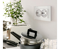 Веркель Розетка 2-ая с/з (белый) WL01-SKG-02-IP20