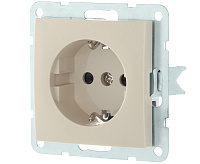 LK60 Розетка 1-ая с/з со шторками бежевый 863201
