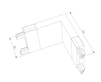 Flat Magnetic Коннектор угловой внутренний для накладного шинопровода черный