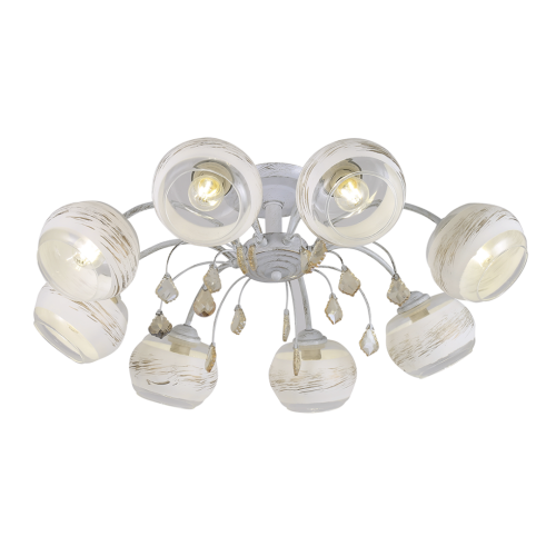 Люстра потолочная VERONA 178/8 белый/золото патина REV Ritter Люстра потолочная VERONA 178/8 белый/золото патина REV Ritter