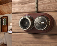 Веркель Розетка 1-ая с/з (бронзовый) Ретро W5771012