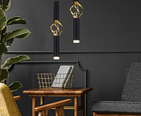 Подвесной LED светильник 50191/1 черный/золото сн/пр