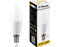 Лампа светодиодная 13W E14 2700K LB-970 C37 свеча (Feron)