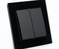 Катрин Выключатель 2-кл в сборе черный GLS10-7004-05