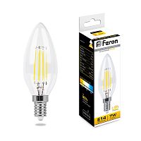 Лампа светодиодная FILAMENT  7W E14 2700K LB-66 свеча (Feron)