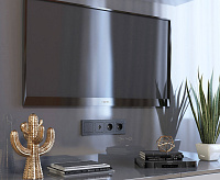 Веркель Розетка 1-ая с/з (черный матовый) W1271008 Hammer