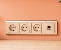 Веркель Розетка Ethernet RJ-45 (шампань рифленый) WL10-RJ-45