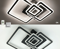 Люстра светодиодная "TRIPLEX SQUARE" 124W 3S-APP--596/596/146 -BLACK/WHITE-220V-IP20