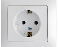 GLOSSA Розетка 1-ая с/з бел GSL000143