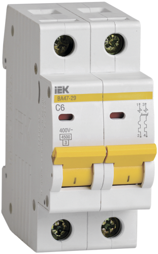 ВА47-29 C 2п  6А 4.5кА авт. выкл. ИЭК IEK MVA20-2-006-C