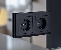 Веркель Рамка на 2 поста (Stark черный) WL04-Frame-02-black