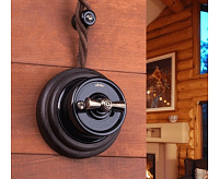 Веркель Переключатель одноклавишный (черный) WL18-01-03