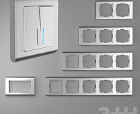 Веркель Рамка на 3 поста (Stream серебряный рефленый) WL12-Frame-03