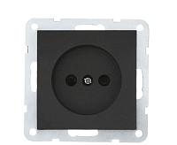 LK60 Розетка 1-ая б/з со шторками черный бархат 863308-1