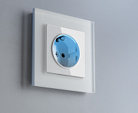 Веркель Рамка на 1 пост (белый матовый/стекло) WL01-Frame-01/W0011105