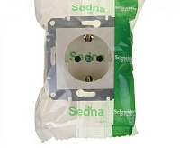 SEDNA Розетка 1-ная с/з беж SDN3000547