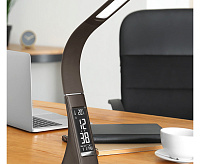 Настольная лампа TL-219BR димм c часами и термометром темный шоколад