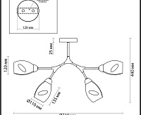 Люстра MODERNI LN000 FAWN 5208/4С черный-золото