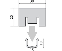Интерьерная рейка из вспененного полистирола 30*20*2700мм Ясень серый