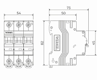 Автоматический выключатель 3P 63А (C) 4,5кА W903P634 Werkel