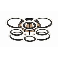 Люстра светодиодная 3308/4+4 BLACK+WOOD 