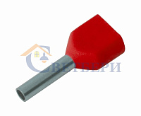 Наконечник штырьевой втулочный изолированный  (НШВИ F-8mm) 2*1мм красный 08-2803