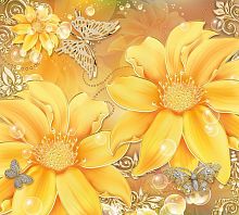 Фотообои Золотые цветы (флизелин) Ф163 300*270 Delice Decor Тула 