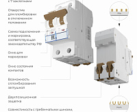 Автоматический выключатель 2P 16А (C) 4,5кА W902P164 Werkel