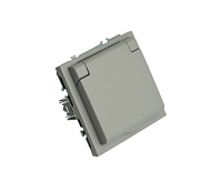 Эмили Розетка 1-местная с/з с крышкой, платиново-серый, RST16-5112-10