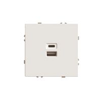 Эмили Розетка 2-местная USB + Type C, кашемир, RST00-5115-08