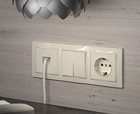 Веркель Выключатель 2-кл (слоновая кость) WL03-SW-2G-ivory/W1120003