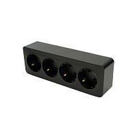 София Розетка 4-ая с/з черный матовый IP20 MST16-14-05