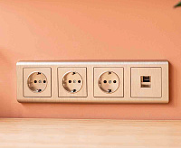 Веркель Накладка для телефонной розетки RJ11  (шампань рифленый) WL10-RJ-11-CP / W1192010 сн/пр