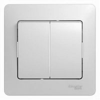 GLOSSA Выключатель 2-кл  в сборе бел GSL000152