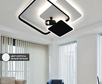 Люстра светодиодная "ECLIPSE" 95W 3S 1DL-RC--515x480х130-WHITE/BLACK/WHITE-220-IP20