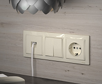 Веркель Розетка телефонная RJ-11 (сл.кость) W1182003