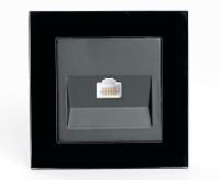 Катрин Розетка компьютерная 1-ая RJ45 в сборе черный GLS00-7007-05