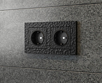 Веркель Розетка 1-ая с/з (черный матовый) W1271008 Hammer